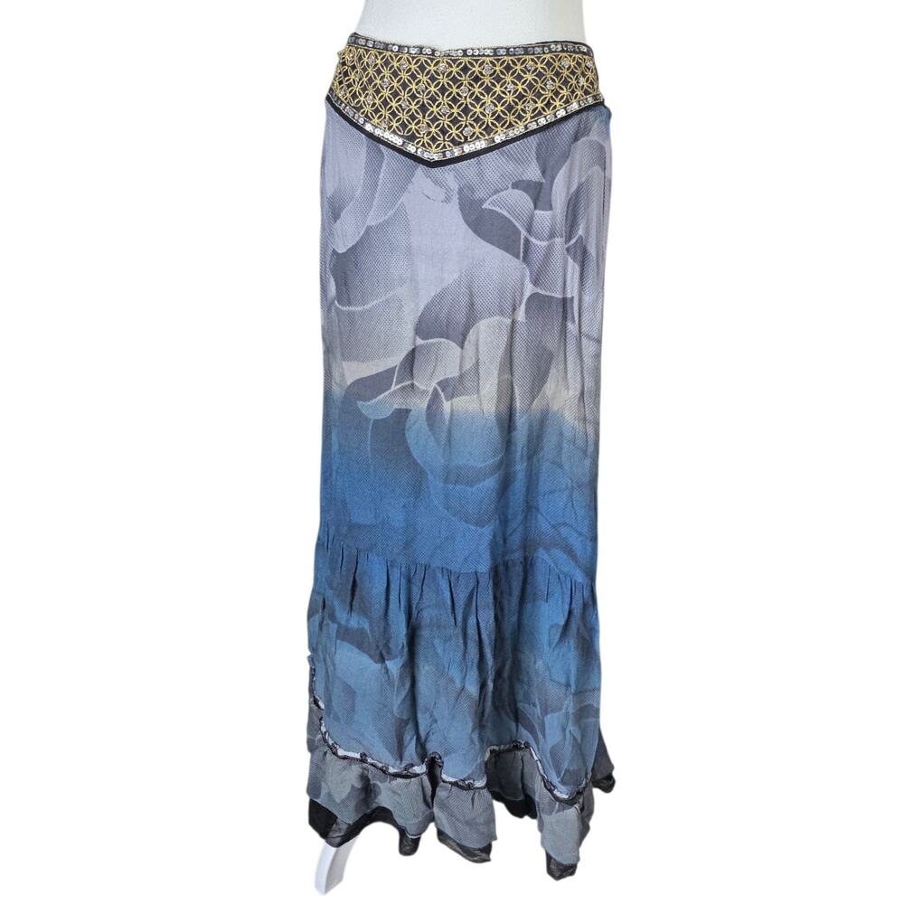 Free People Sheer Ombre Maxi Skirt Boho Fairycore Y2K Layered Rayon S